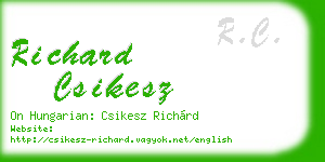 richard csikesz business card